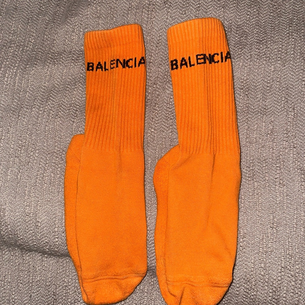 Balenciaga Men’s Tennis Socks Size Large in Orange
